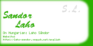 sandor laho business card